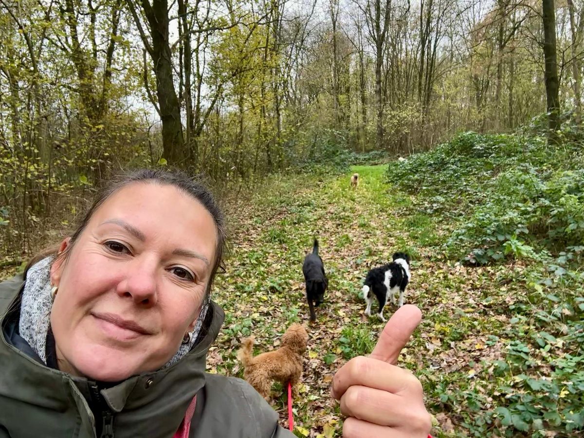 The A-Team Dronten - Anoeska met honden tijdens een wandeling
